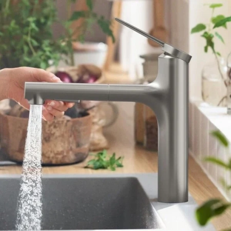 Фото смеситель для кухонной мойки hansgrohe zesis 74804800