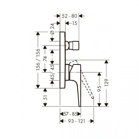 Фото смеситель для ванны hansgrohe metropol 74546000