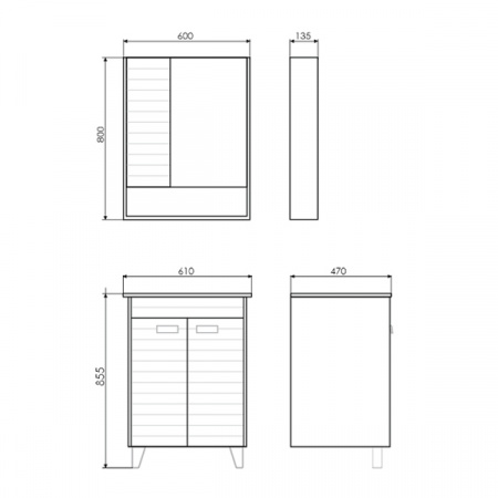 Фото тумба с раковиной comforty клеон 61 см 00-00002044