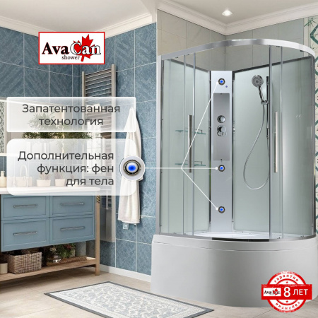 Фото душевая кабина avacan em5811lnt 110x80 см без крыши