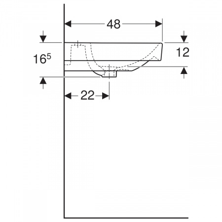 Фото раковина подвесная geberit smyle square 120 см 500.223.01.1