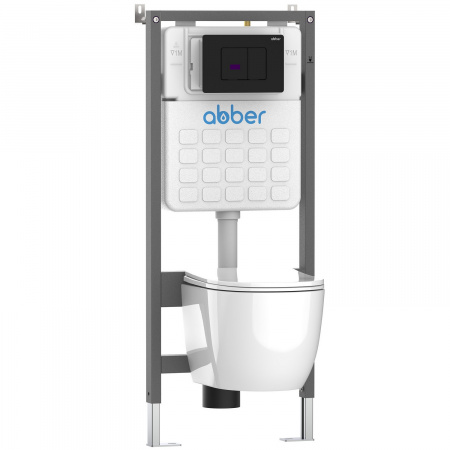 Фото клавиша смыва сенсорная abber ac0122smb черная матовая