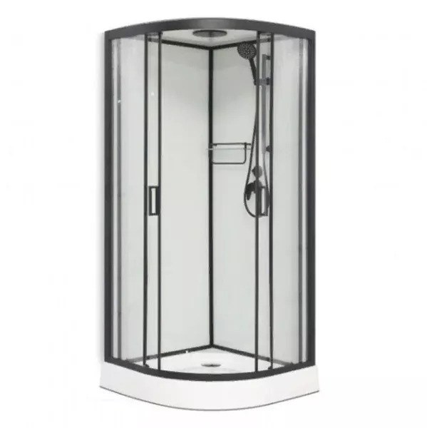 Фото душевая кабина frank f400 black 100x100 см 400404