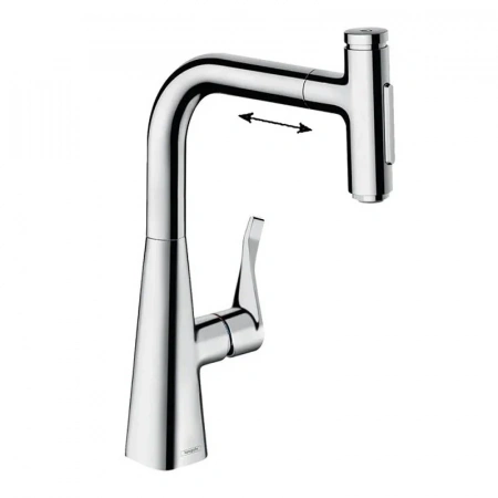 Фото смеситель для кухонной мойки hansgrohe metris select 73817000