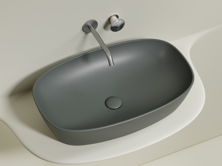 Фото раковина накладная ceramicanova element 60 см, цвет: антрацит cn6049mh