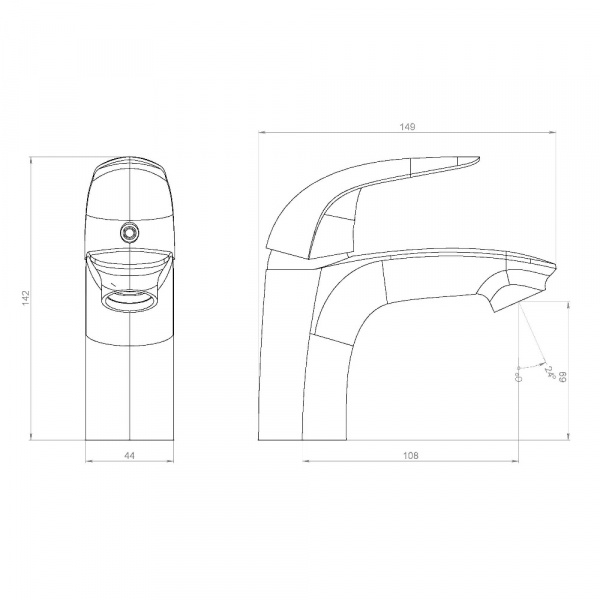 Фото смеситель для раковины damixa eclipse 310210001