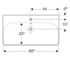 Фото раковина подвесная geberit smyle square 90 см 500.251.01.1
