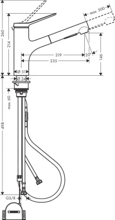 Фото смеситель для кухонной мойки hansgrohe zesis 74803800