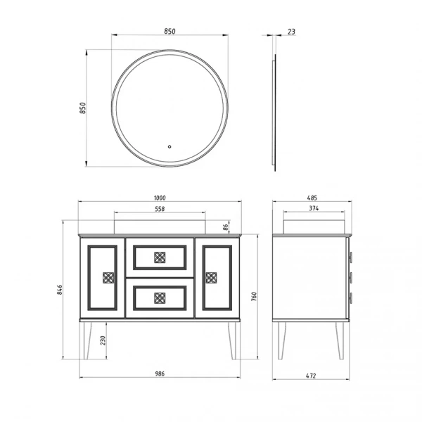 Фото зеркало asb woodline марика 80 см цвет: белый 12222