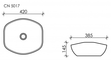 Фото раковина накладная ceramicanova element 42 см, цвет: белый cn5017