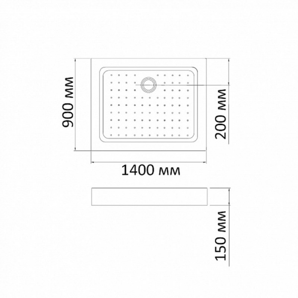Фото поддон акриловый bandhours rectangular 914-tray 90x140 см