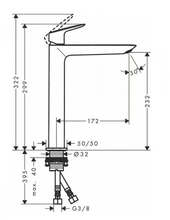 Фото смеситель для раковины hansgrohe logis fine 71258000_otu