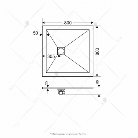 Фото поддон rgw st-0088g 80x80 см 16152088-02