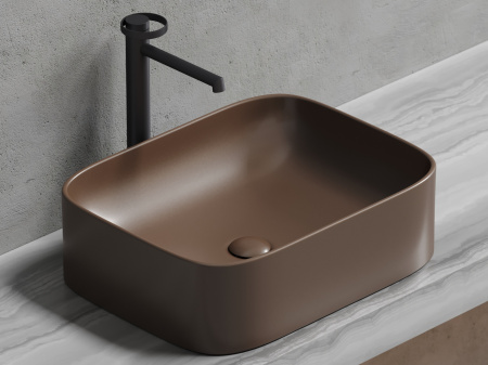 Фото раковина накладная ceramicanova element 50.5 см, цвет: коричневый cn6052mdb