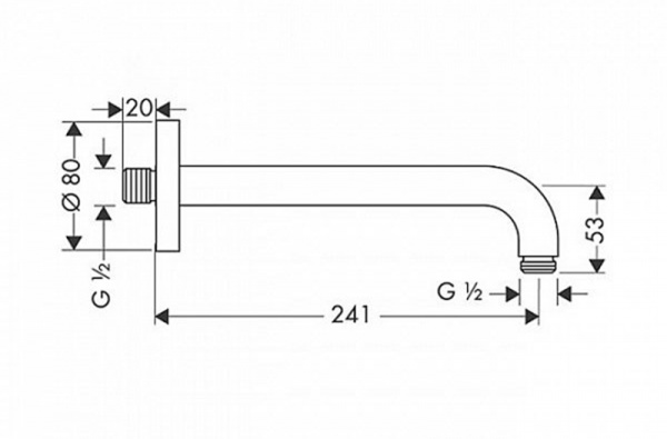 Фото держатель верхнего душа hansgrohe 24,1 см 27409000