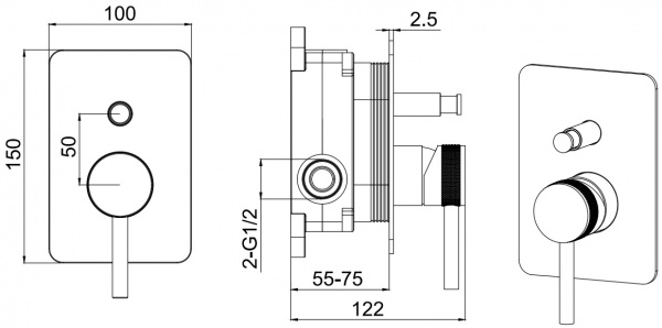 Фото смеситель для ванны allen brau priority 5.31011-mg графит браш
