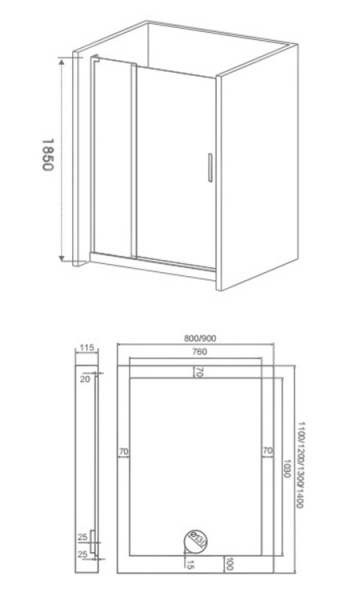 Фото душевая дверь good door mokka wtw-110-c-we 110 см мк00005