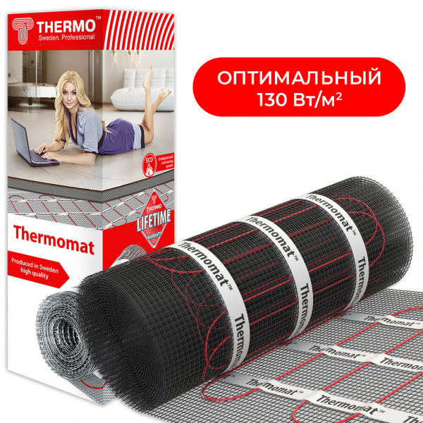 Фото теплый пол thermo thermomat tvk-300 bl /2,0: площадь обогрева 2 кв.м мощность 600 вт