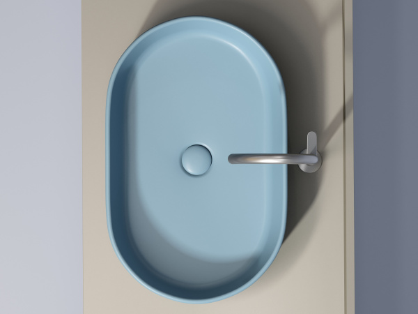Фото раковина накладная ceramicanova element 60.8 см, цвет: голубой cn6048ml