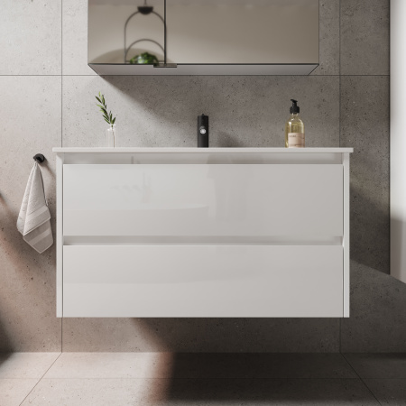 Фото тумба под раковину sancos libra 90 см, цвет: белый lb90w