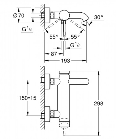 Фото смеситель для ванны grohe essence 33624001