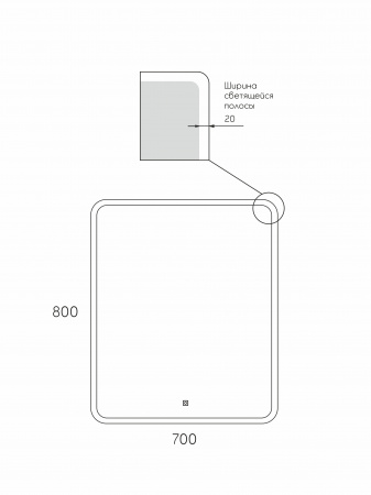 Фото зеркало с подсветкой taliente zled 70 см ta-zled-g7080