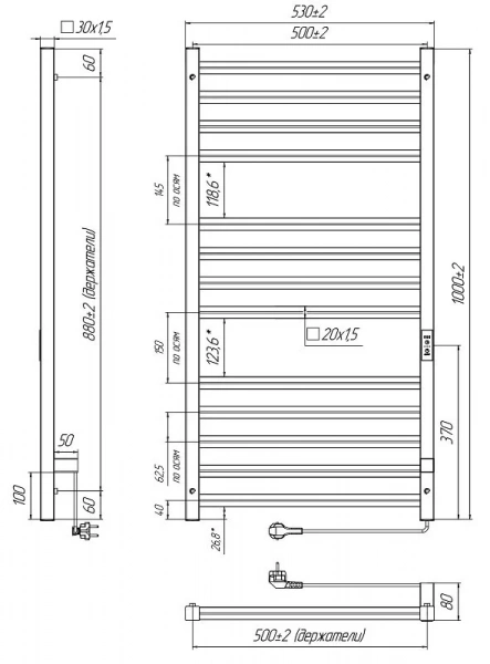 Фото электрический полотенцесушитель indigo attic romb 100/50 lсlatcre100-50wmrt