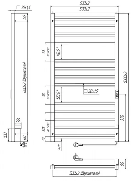 Фото электрический полотенцесушитель indigo attic romb 100/50 lсlatcre100-50wmrt