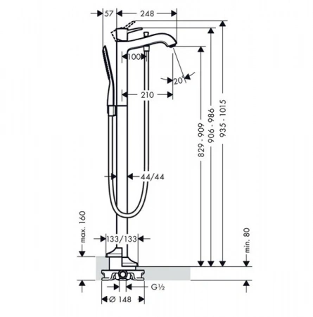Фото смеситель для ванны hansgrohe metropol classic 31445090