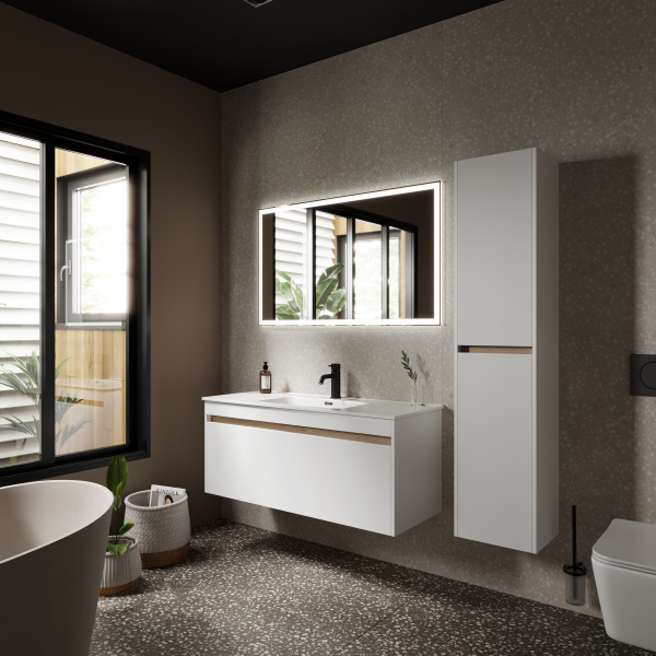 Фото тумба под раковину sancos smart 120 см, цвет: белый sm120-1w