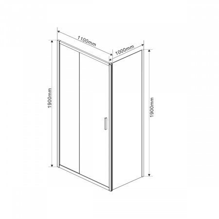 Фото душевой уголок vincea garda 110x100 см vsr-1g1011cl