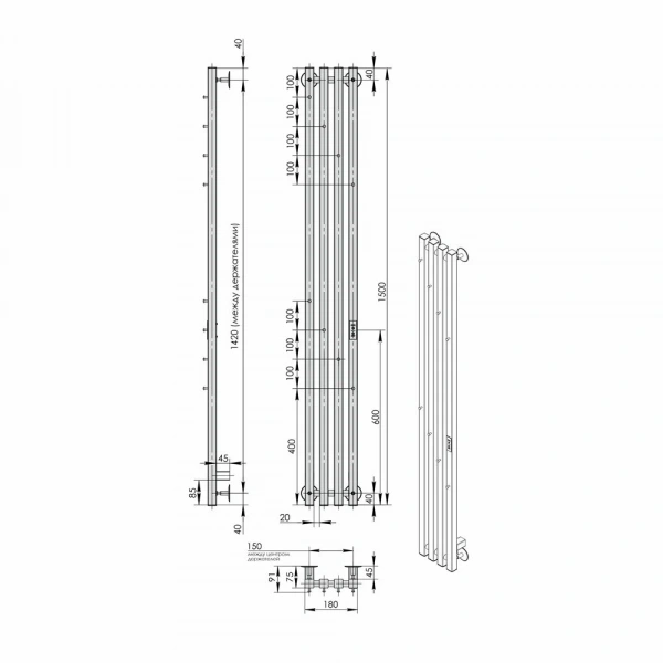 Фото электрический полотенцесушитель indigo style 4 pro 150/18 lspre150-18gfmrt