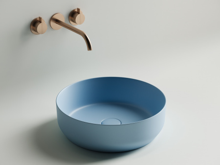 Фото раковина накладная ceramicanova element 39 см, цвет: голубой cn6022ml