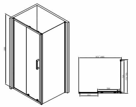 Фото душевое ограждение abber schwarzer diamant ag30100b-s80b 80x80 см