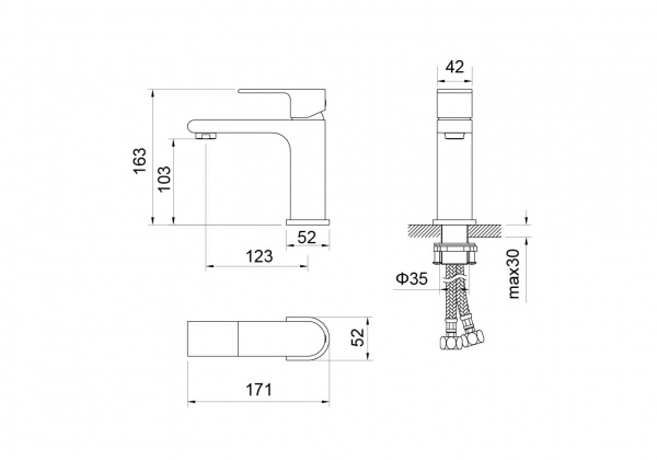 Фото cмеситель для раковины акватек лира aq1410cr, цвет: хром