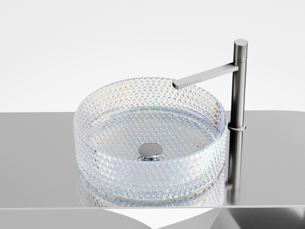 Фото раковина накладная ceramicanova cristal 36 см, цвет: неон cn6059