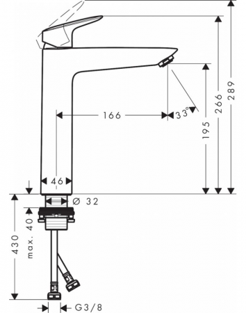 Фото смеситель для раковины hansgrohe logis 71091000