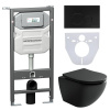 Унитаз с инсталляцией Сет 4 в 1 Ceramicanova CN4002MB_1001B_1000