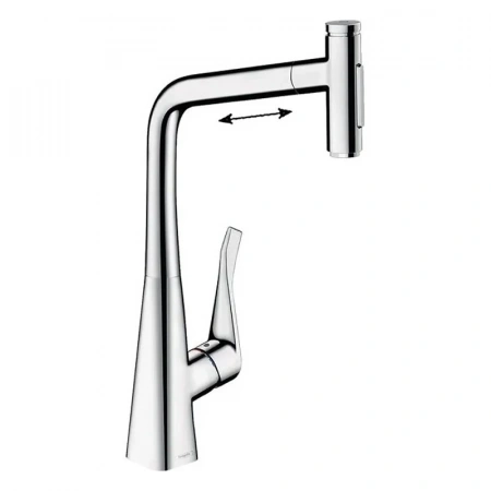 Фото смеситель для кухонной мойки hansgrohe metris select 73816000