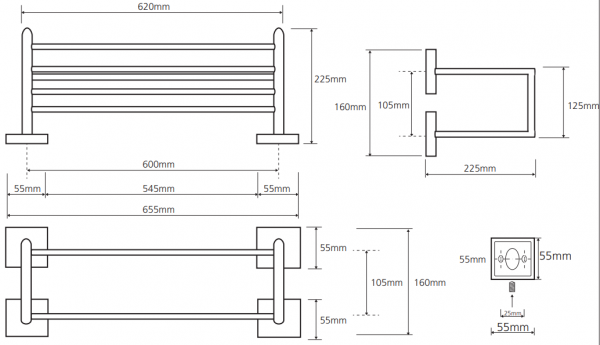 Фото полотенцедержатель с полкой bemeta beta 132205102