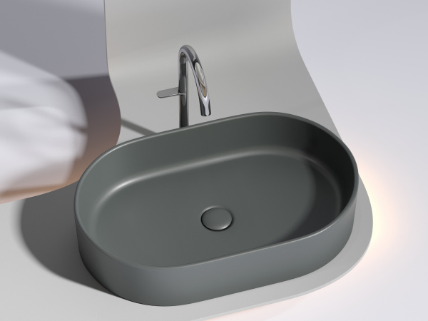 Фото раковина накладная ceramicanova element 60.8 см, цвет: антрацит cn6048mdh