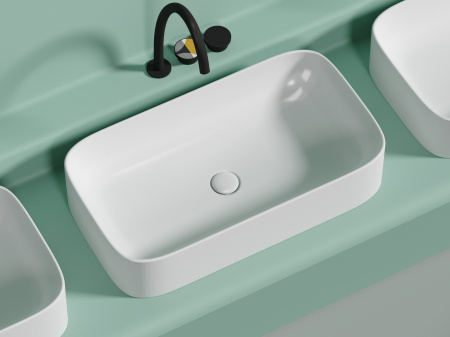 Фото раковина накладная ceramicanova element 70.5 см, цвет: белый cn6054mw