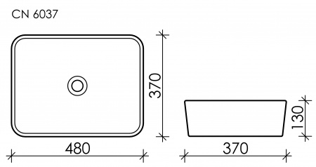 Фото раковина накладная ceramicanova element 48 см, цвет: белый cn6037