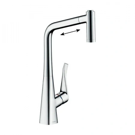 Фото смеситель для кухонной мойки hansgrohe metris 73824000