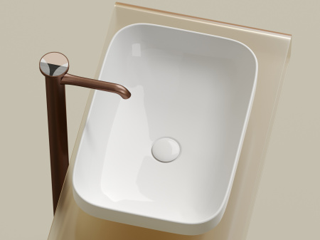 Фото раковина накладная ceramicanova element 50 см, цвет: белый cn6055