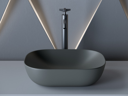 Фото раковина накладная ceramicanova element 45.5 см, цвет: антрацит cn6009mdh
