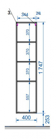 Фото пенал подвесной эстет dallas luxe 40 см l/r фр-00001948