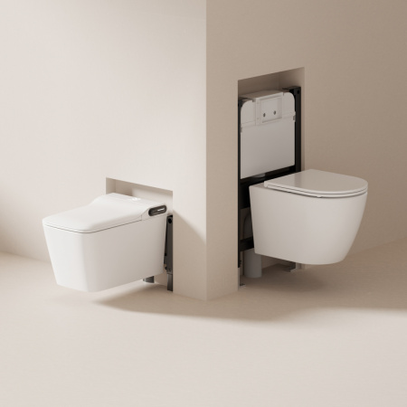 Фото унитаз с инсталляцией abber rechteck ac1215s-ac0101p2