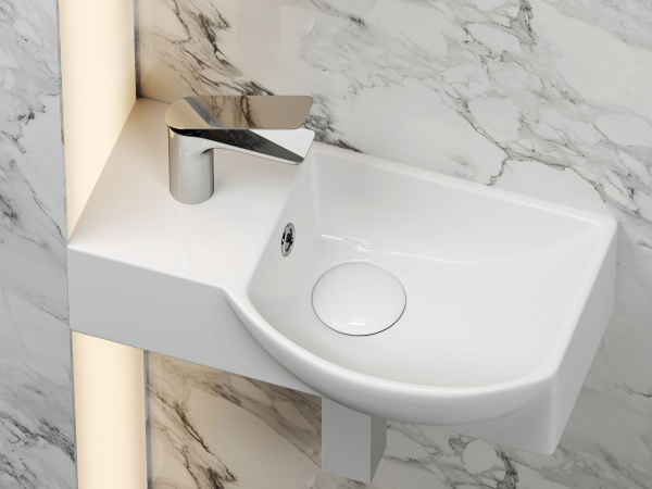 Фото раковина подвесная ceramicanova element 40 см, цвет: белый cn6039r