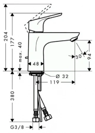 Фото смеситель для раковины hansgrohe focus 31621000